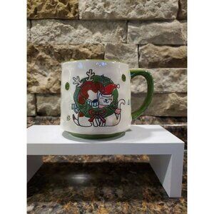 LANG MUG Christmas *Pawsome Holidays* Dog & Cat Hugging Dimply 3D Coffee Bar